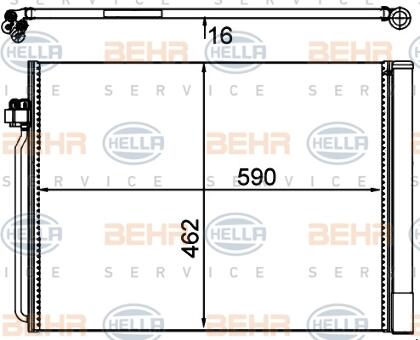 BMW A/C Condenser (w/ Receiver Drier) 64509239992 - Behr 351302491